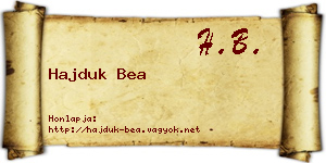 Hajduk Bea névjegykártya